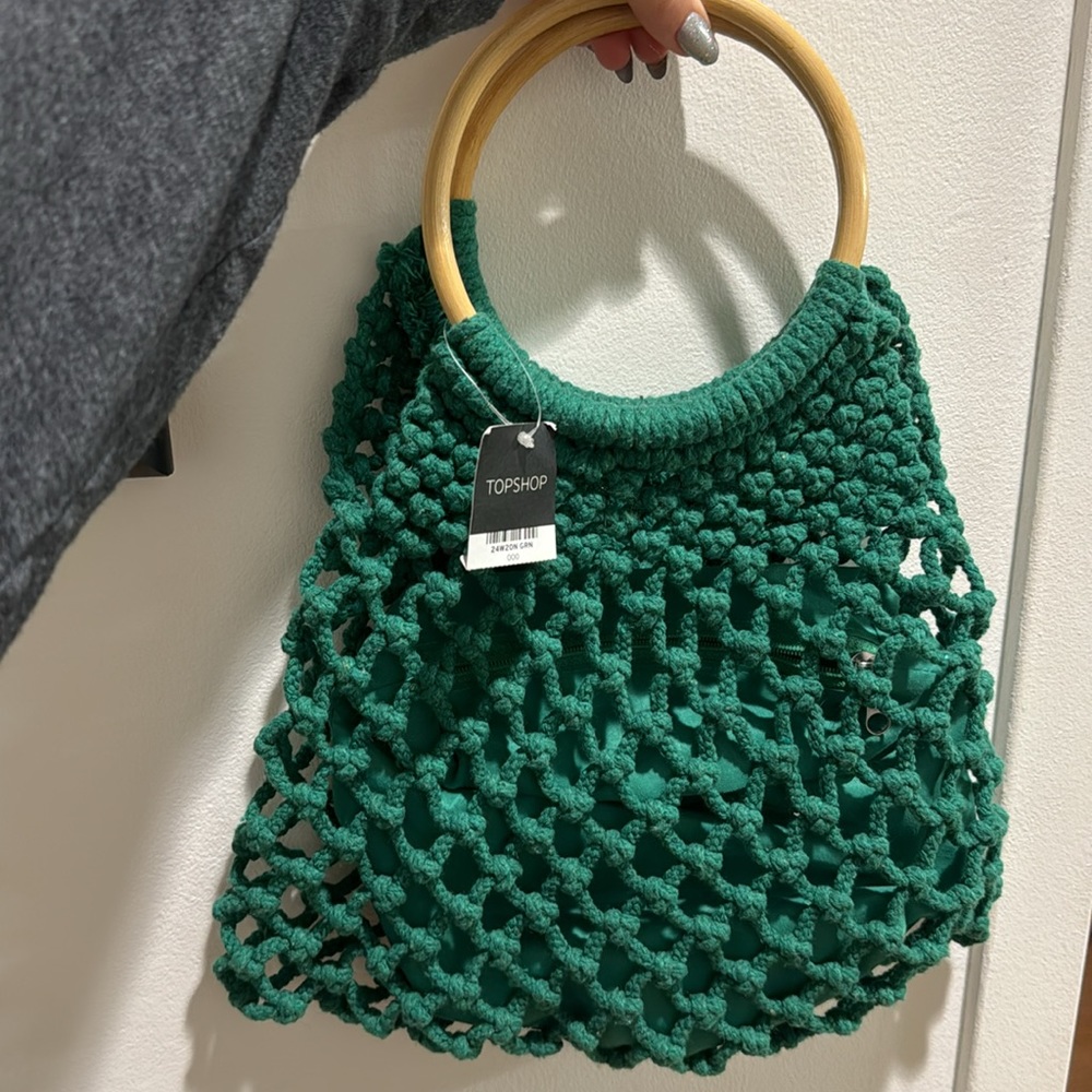 Topshop netted green bag